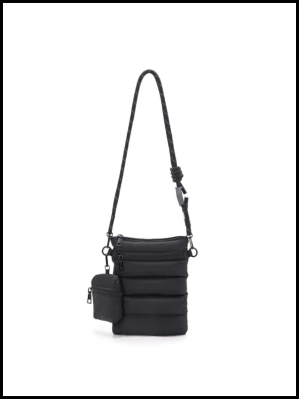Small Water-Resistant Nylon Crossbody Bag with Wallet & Adjustable Strap